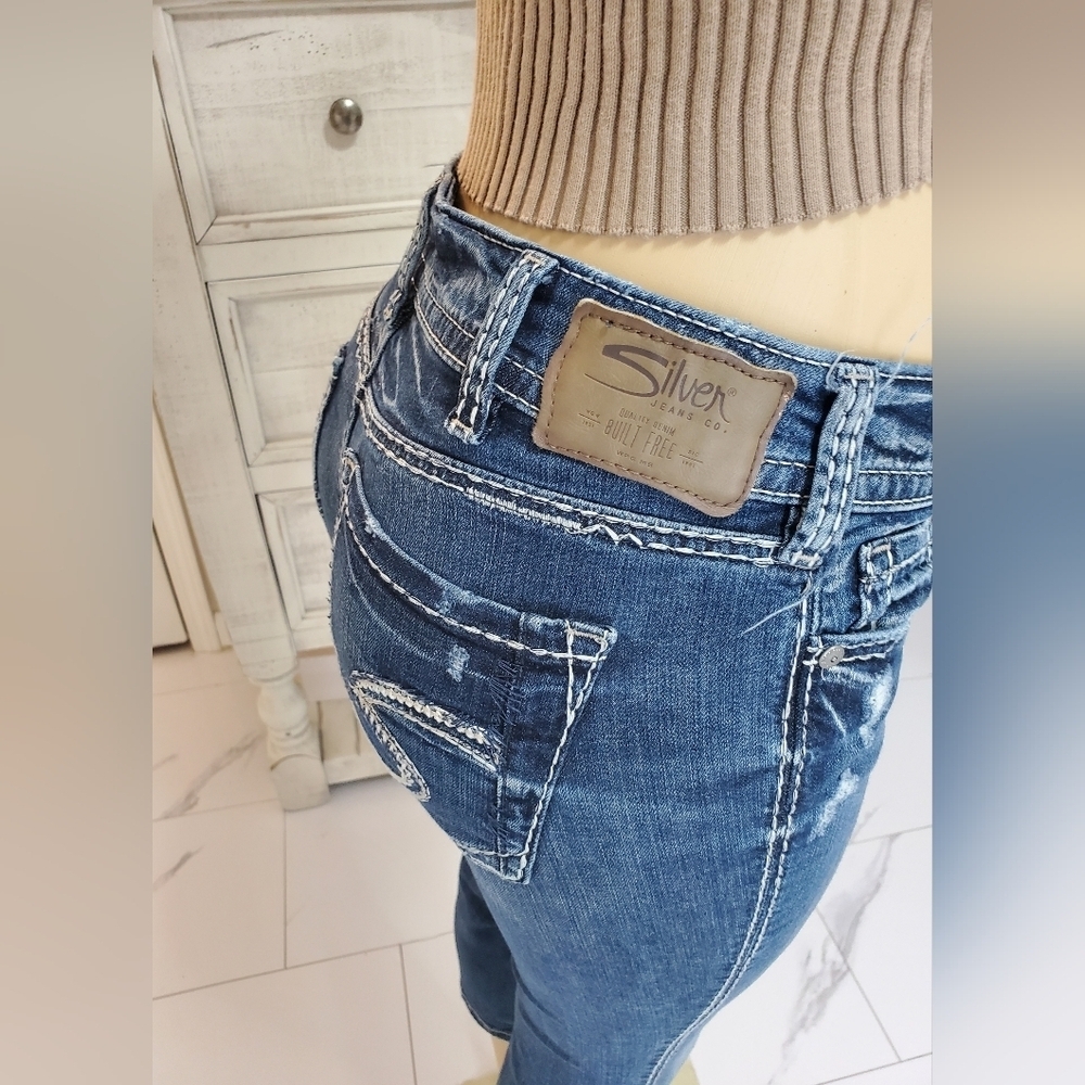 Women's Blue Denim Jeans - Picture 4 of 7